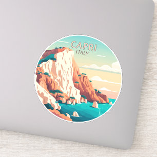 Capri Italy Lemons Mediterranean Island Retro Squa