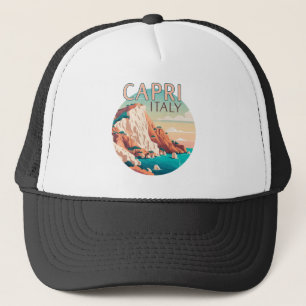 Capri Italy Lemons Mediterranean Island Retro Trucker Hat