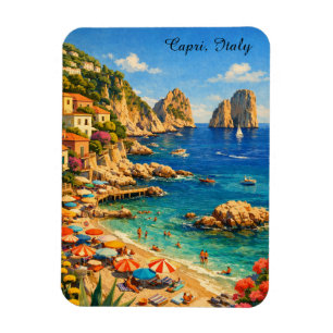 Capri Italy Magnet – Vintage Marina Piccola Beach
