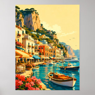 Capri Italy Marina Grande Harbour Souvenir Poster