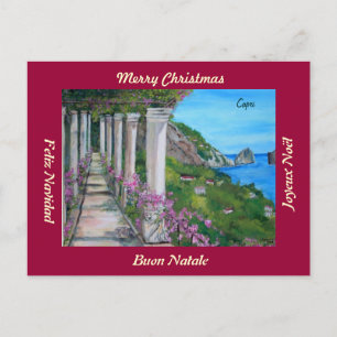 Capri, Italy  Merry Christmas Postcard