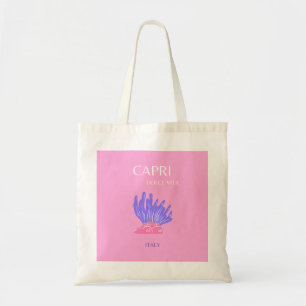 Capri, Italy, Preppy, Pink Tote Bag