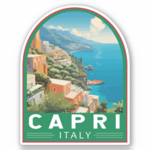 Capri Italy Travel Art Vintage