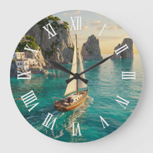 Capri Italy Travel Large Clock