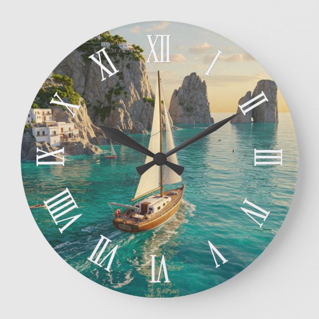 Capri Italy Travel Large Clock (Front)