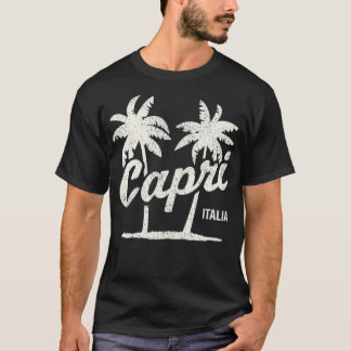 Capri Italy Vintage 70s Palm Trees Graphic  T-Shirt