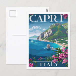 Capri Italy Vintage Famous Travel Place Postcard