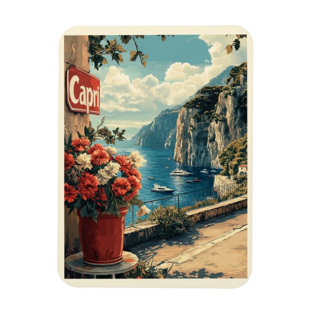Capri, Italy Vintage  Magnet (Vertical)
