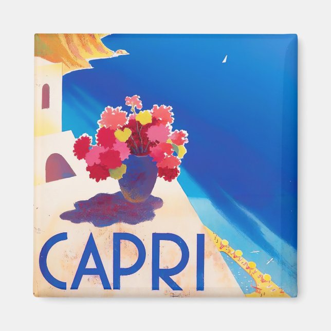 Capri Italy vintage travel Magnet (Front)