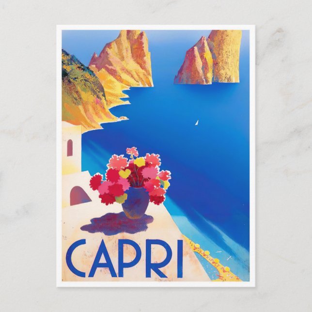 Capri Italy vintage travel Postcard (Front)