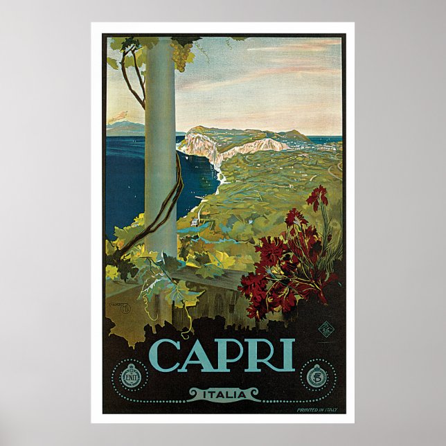 Capri Italy Vintage Travel Poster (Front)