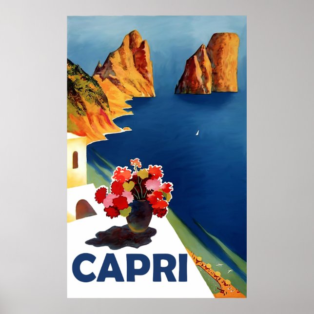 Capri, Italy. Vintage travel Poster (Front)