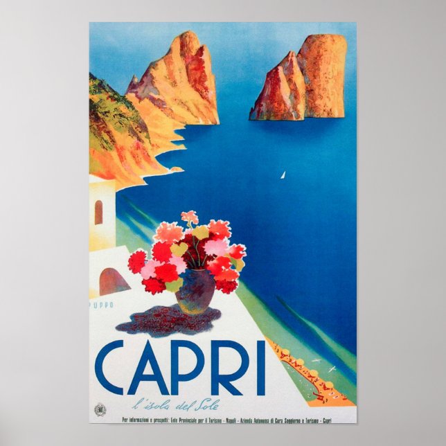Capri Italy Vintage Travel Poster (Front)