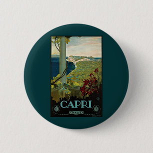 Capri, Italy, Vintage Travel Poster Art Italia 6 Cm Round Badge