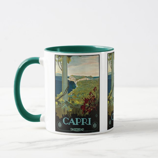 Capri, Italy, Vintage Travel Poster Art Italia Mug (Left)