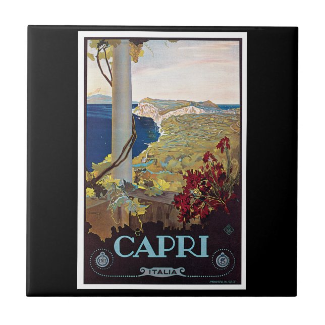 Capri, Italy Vintage Travel Poster Tile (Front)