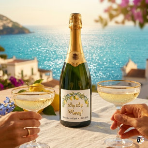 Capri Lemon Destination Wedding Welcome Sparkling Wine Label