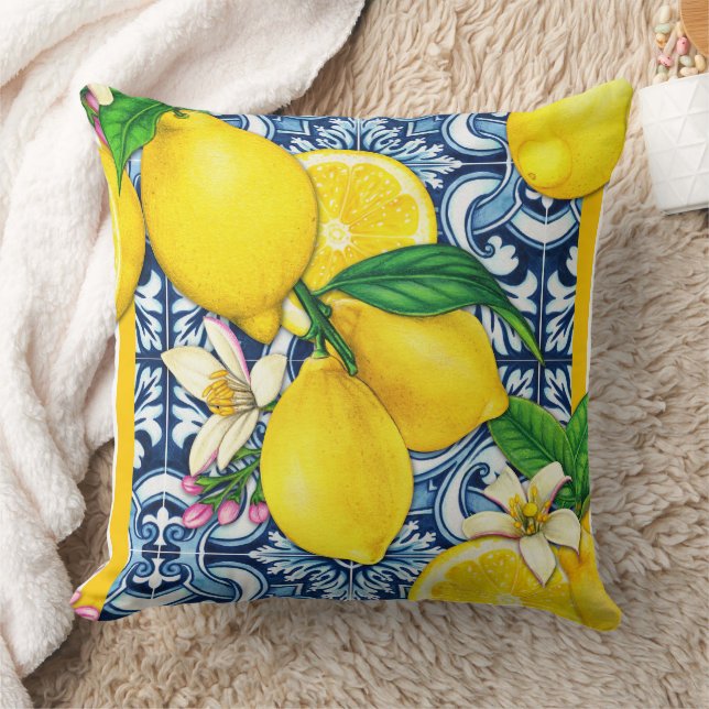 Capri lemon pattern cushion (Blanket)