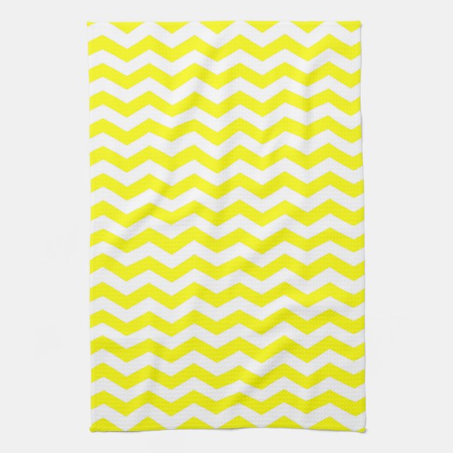 Capri Lemon Wave Chevron Tea Towel (Vertical)