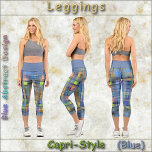 CAPRI STYLE LEGGINGS - Blue Abstract Design<br><div class="desc">This "Blue Abstract Design" image is featured on these colourful Leggings. Available in five women's sizes (XS, S, M, L, XL). See "About This Product" description below for general sizing and product info, The image covers the entire pair of leggings except for the high waistband. ►The image can be adjusted...</div>
