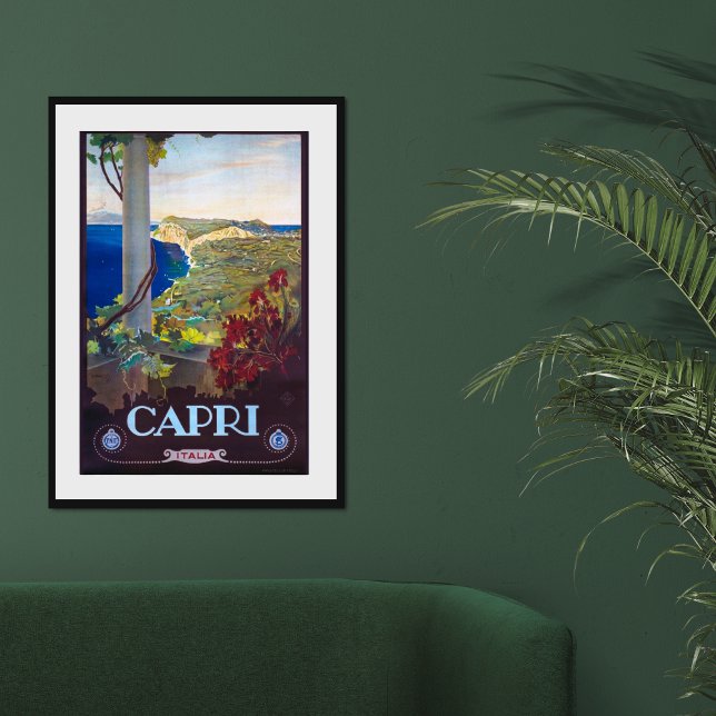 Capri Vintage Italian Travel Poster (Capri Italy vintage travel poster)