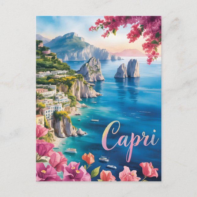 Capri watercolor  postcard (Front)