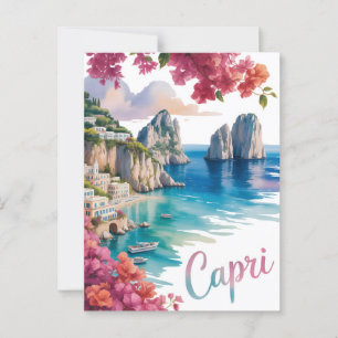 Capri watercolor  postcard