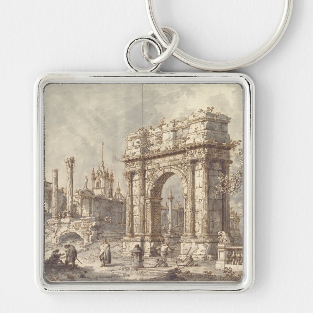 Capriccio with a Roman Triumphal Arch Key Ring (Front)