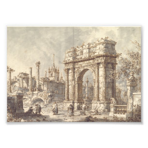Capriccio with a Roman Triumphal Arch Photo Print