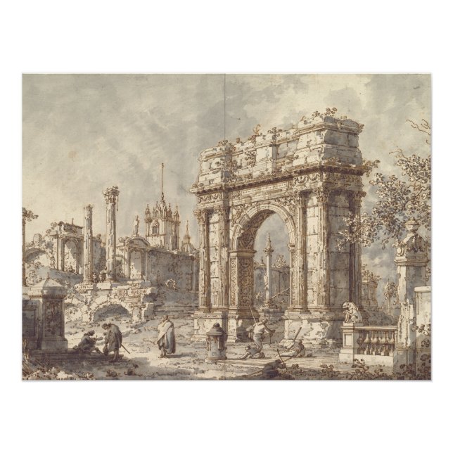 Capriccio with a Roman Triumphal Arch Poster (Front)