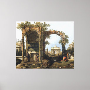 Capriccio with classical ruins and buildings canvas print