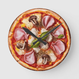 Capricciosa Pizza Round Clock