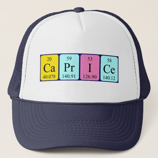 Caprice periodic table name hat (Front)