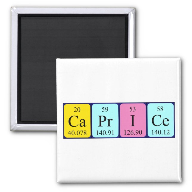 Caprice periodic table name magnet (Front)