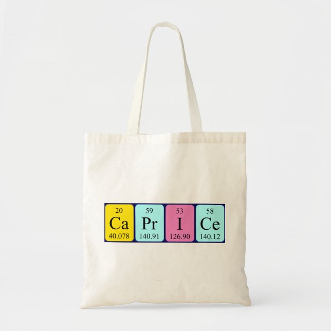 Caprice periodic table name tote bag (Front)