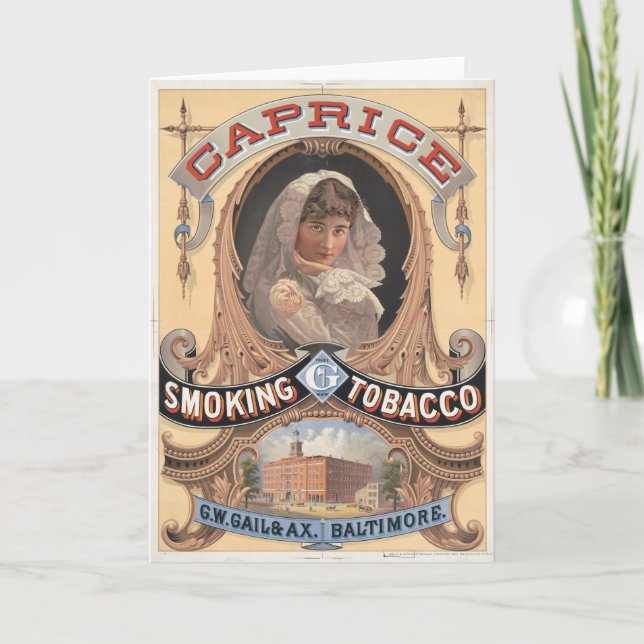 Caprice Smoking Tobacco Vintage Advertisement Card (Front)