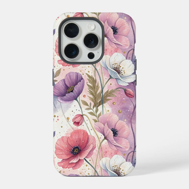 Capricious Aesthetic Poppies iPhone Case (Back)