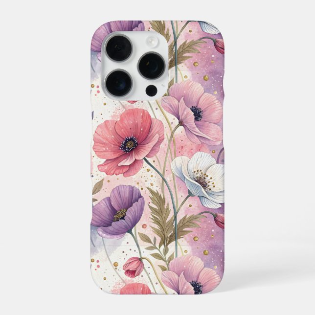 Capricious Aesthetic Poppies iPhone Case (Back)