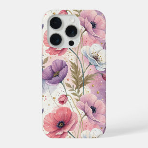 Capricious Aesthetic Poppies iPhone 15 Pro Case