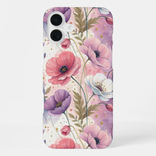 Capricious Aesthetic Poppies iPhone 16 Plus Case