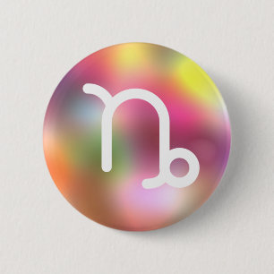 Capricorn 6 Cm Round Badge