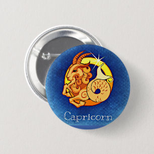 Capricorn 6 Cm Round Badge