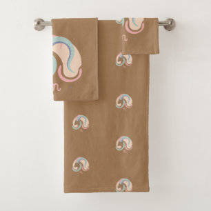 CAPRICORN, Abstract Design of the Zodiac Sign,  Bath Towel Set