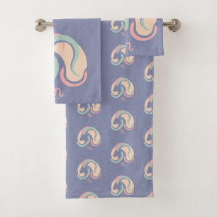 CAPRICORN, Abstract Design of the Zodiac Sign, Bath Towel Set