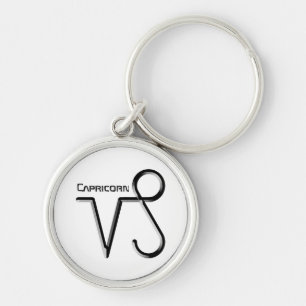 CAPRICORN, Abstract Design of the Zodiac Sign,  Key Ring