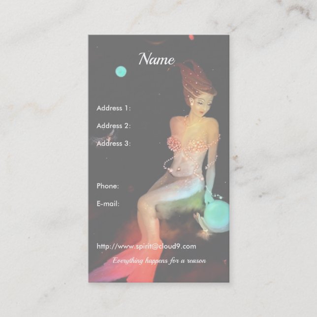 Capricorn and Crystal Ball Business Card (Front)