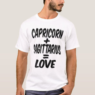Capricorn And Sagittarius = Love, Dec Jan Birthday T-Shirt