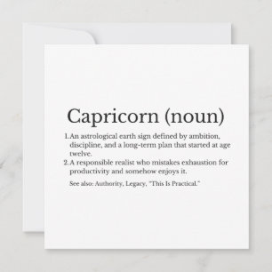Capricorn Astological Sign Funny Definition  Card