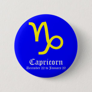 CAPRICORN ASTROLOGIC SIGN, SYMBOL ZODIAC 6 CM ROUND BADGE