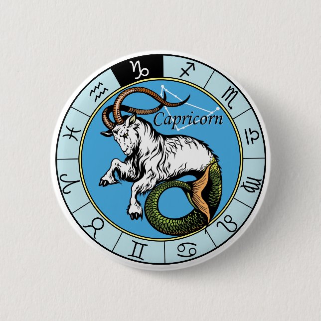 capricorn astrological sign of zodiac 6 cm round badge (Front)